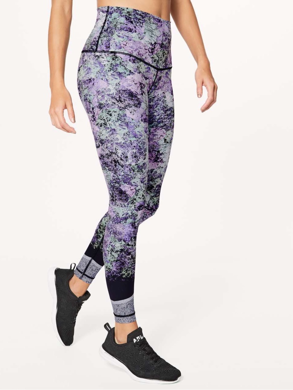 Lululemon Wunder Under Hi-Rise Tight Nulux 28” Leggings Size 6 Purple Floral